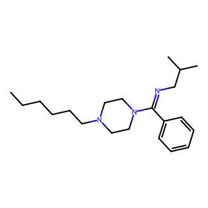 N-((4-Hexyl-1-piperazinyl)phenylmethylene)-2-methyl-1-propanamine structure