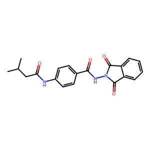 N-(1,3-dioxo-1,3-dihydro-2H-isoindol-2-yl)-4-[(3-methylbutanoyl)amino]benzamide structure