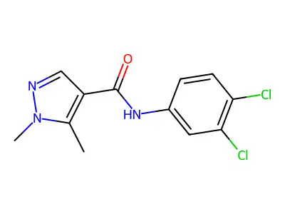 N-(3,4-dichlorophenyl)-1,5-dimethyl-1H-pyrazole-4-carboxamide structure