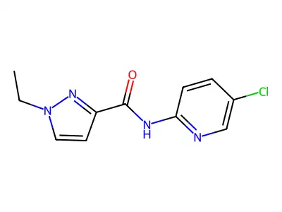 N-(5-chloropyridin-2-yl)-1-ethylpyrazole-3-carboxamide structure