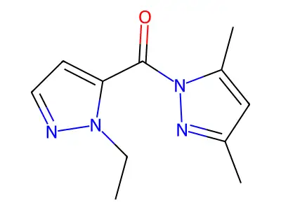 (3,5-Dimethyl-1H-pyrazol-1-yl)(1-ethyl-1H-pyrazol-5-yl)methanone structure