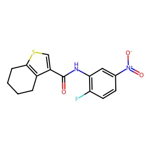 N-(2-fluoro-5-nitrophenyl)-4,5,6,7-tetrahydro-1-benzothiophene-3-carboxamide structure