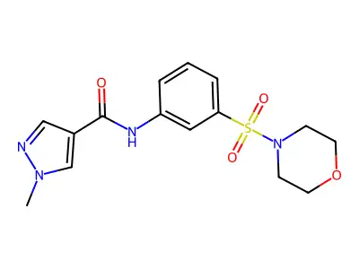 1-methyl-N-(3-morpholin-4-ylsulfonylphenyl)pyrazole-4-carboxamide structure