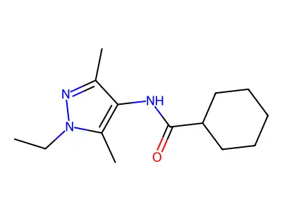 Cyclohexanecarboxamide, N-(1-ethyl-3,5-dimethyl-1H-pyrazol-4-yl)-(9CI) structure