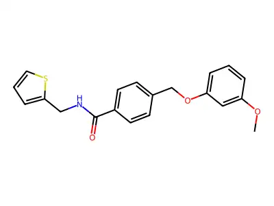 4-[(3-methoxyphenoxy)methyl]-N-(thiophen-2-ylmethyl)benzamide structure