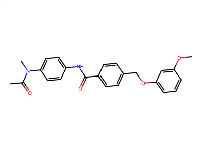 N-{4-[acetyl(methyl)amino]phenyl}-4-[(3-methoxyphenoxy)methyl]benzamide structure