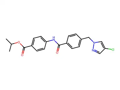 isopropyl 4-({4-[(4-chloro-1H-pyrazol-1-yl)methyl]benzoyl}amino)benzoate structure