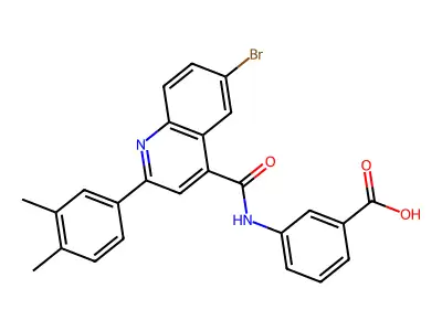 3-[[6-Bromo-2-(3,4-dimethylphenyl)quinoline-4-carbonyl]amino]benzoic acid structure