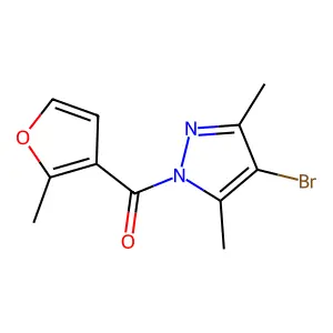 4-bromo-3,5-dimethyl-1-(2-methyl-3-furoyl)-1H-pyrazole structure