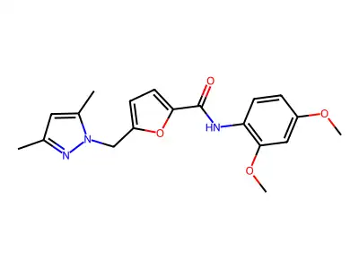 N-(2,4-dimethoxyphenyl)-5-[(3,5-dimethylpyrazol-1-yl)methyl]furan-2-carboxamide structure