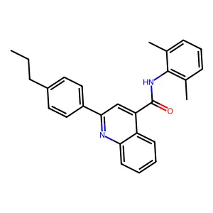 N-(2,6-dimethylphenyl)-2-(4-propylphenyl)quinoline-4-carboxamide structure