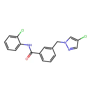 N-(2-chlorophenyl)-3-[(4-chloropyrazol-1-yl)methyl]benzamide structure