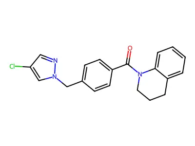 [4-[(4-chloropyrazol-1-yl)methyl]phenyl]-(3,4-dihydro-2H-quinolin-1-yl)methanone structure