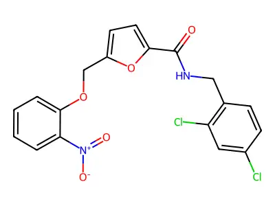 N-[(2,4-dichlorophenyl)methyl]-5-[(2-nitrophenoxy)methyl]furan-2-carboxamide structure
