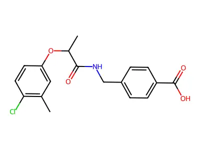 4-[[2-(4-Chloro-3-methylphenoxy)propanoylamino]methyl]benzoic acid structure