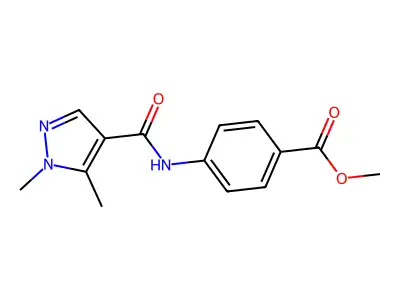 Methyl 4-[(1,5-dimethylpyrazole-4-carbonyl)amino]benzoate structure