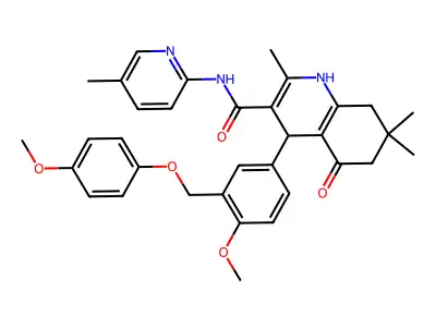 4-[4-methoxy-3-[(4-methoxyphenoxy)methyl]phenyl]-2,7,7-trimethyl-N-(5-methylpyridin-2-yl)-5-oxo-1,4,6,8-tetrahydroquinoline-3-carboxamide structure