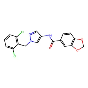 N-[1-(2,6-dichlorobenzyl)-1H-pyrazol-4-yl]-1,3-benzodioxole-5-carboxamide structure