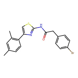 2-(4-bromophenyl)-N-[4-(2,4-dimethylphenyl)-1,3-thiazol-2-yl]acetamide structure