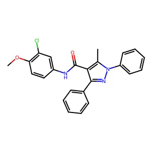 N-(3-chloro-4-methoxyphenyl)-5-methyl-1,3-diphenylpyrazole-4-carboxamide structure