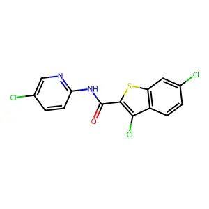 3,6-dichloro-N-(5-chloropyridin-2-yl)-1-benzothiophene-2-carboxamide structure