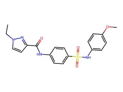1-ethyl-N-{4-[(4-methoxyanilino)sulfonyl]phenyl}-1H-pyrazole-3-carboxamide structure