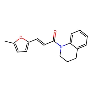 (2E)-1-(3,4-dihydroquinolin-1(2H)-yl)-3-(5-methylfuran-2-yl)prop-2-en-1-one structure