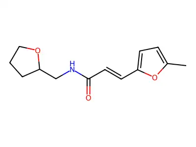 3-(5-methylfuran-2-yl)-N-(oxolan-2-ylmethyl)prop-2-enamide structure
