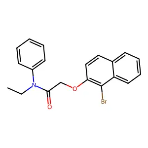 2-[(1-bromo-2-naphthyl)oxy]-N-ethyl-N-phenylacetamide structure