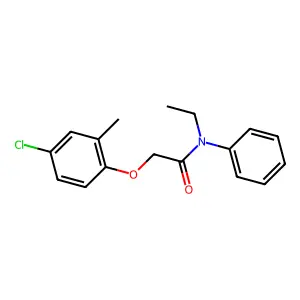 2-(4-chloro-2-methylphenoxy)-N-ethyl-N-phenylacetamide structure