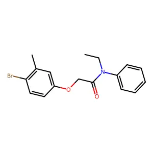 2-(4-bromo-3-methylphenoxy)-N-ethyl-N-phenylacetamide structure