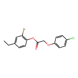 2-Bromo-4-ethylphenyl (4-chlorophenoxy)acetate structure