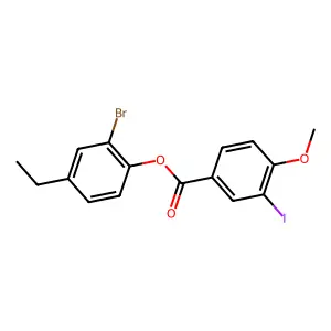 2-Bromo-4-ethylphenyl 3-iodo-4-methoxybenzoate structure