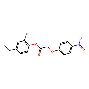 2-Bromo-4-ethylphenyl (4-nitrophenoxy)acetate structure