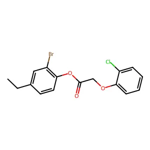 2-Bromo-4-ethylphenyl (2-chlorophenoxy)acetate structure
