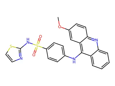 Benzenesulfonamide, 4-[(2-methoxy-9-acridinyl)amino]-N-2-thiazolyl- structure