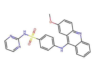 Benzenesulfonamide, 4-[(2-methoxy-9-acridinyl)amino]-N-2-pyrimidinyl- structure
