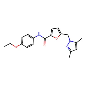 5-[(3,5-dimethylpyrazol-1-yl)methyl]-N-(4-ethoxyphenyl)furan-2-carboxamide structure