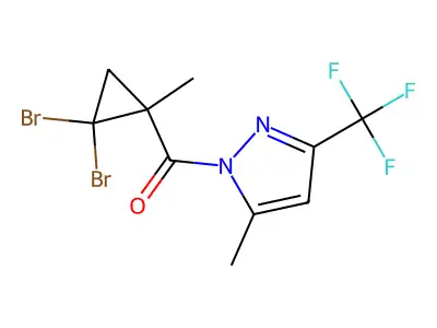 (2,2-dibromo-1-methylcyclopropyl)-[5-methyl-3-(trifluoromethyl)pyrazol-1-yl]methanone structure