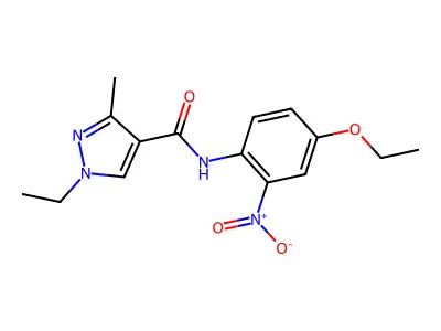 N-(4-ethoxy-2-nitrophenyl)-1-ethyl-3-methylpyrazole-4-carboxamide structure