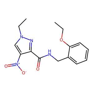 N-(2-ethoxybenzyl)-1-ethyl-4-nitro-1H-pyrazole-3-carboxamide structure