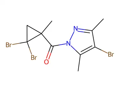 (4-Bromo-3,5-dimethylpyrazol-1-yl)-(2,2-dibromo-1-methylcyclopropyl)methanone structure