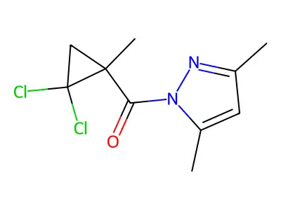 (2,2-dichloro-1-methylcyclopropyl)(3,5-dimethyl-1H-pyrazol-1-yl)methanone structure