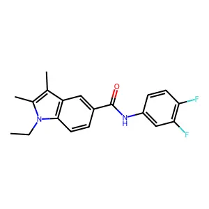 N-(3,4-difluorophenyl)-1-ethyl-2,3-dimethyl-1H-indole-5-carboxamide structure