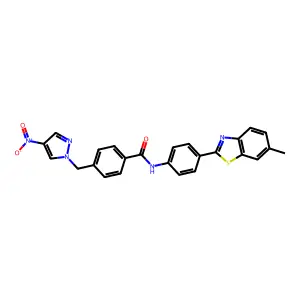 N-[4-(6-methyl-1,3-benzothiazol-2-yl)phenyl]-4-[(4-nitro-1H-pyrazol-1-yl)methyl]benzamide structure