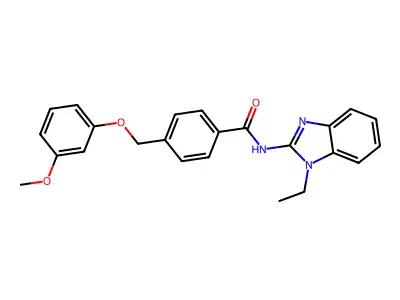 N-(1-ethylbenzimidazol-2-yl)-4-[(3-methoxyphenoxy)methyl]benzamide structure