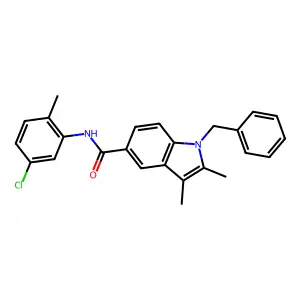 1-benzyl-N-(5-chloro-2-methylphenyl)-2,3-dimethyl-1H-indole-5-carboxamide structure