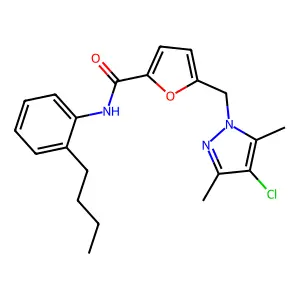 N-(2-butylphenyl)-5-[(4-chloro-3,5-dimethyl-1H-pyrazol-1-yl)methyl]-2-furamide structure