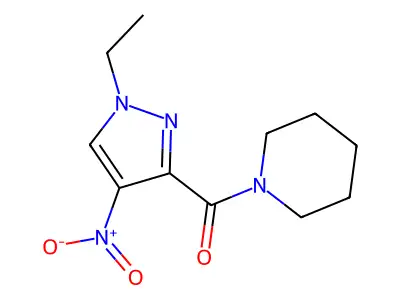 (1-Ethyl-4-nitropyrazol-3-yl)-piperidin-1-ylmethanone structure