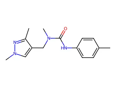 1-[(1,3-Dimethylpyrazol-4-yl)methyl]-1-methyl-3-(4-methylphenyl)urea structure